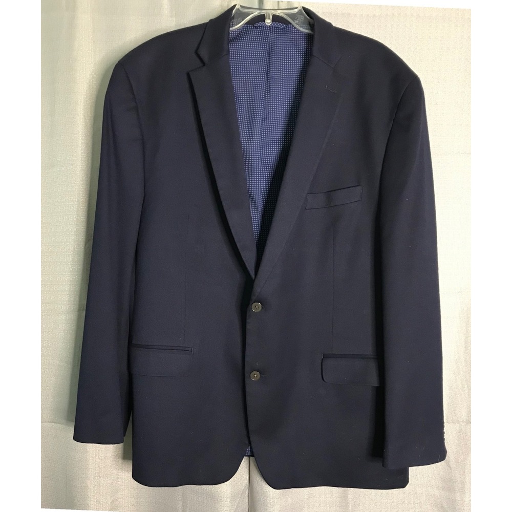 Michael Kors Mens Navy Blue 2 Button Blazer Sport Coat 48L Stretch‎ Microtexture